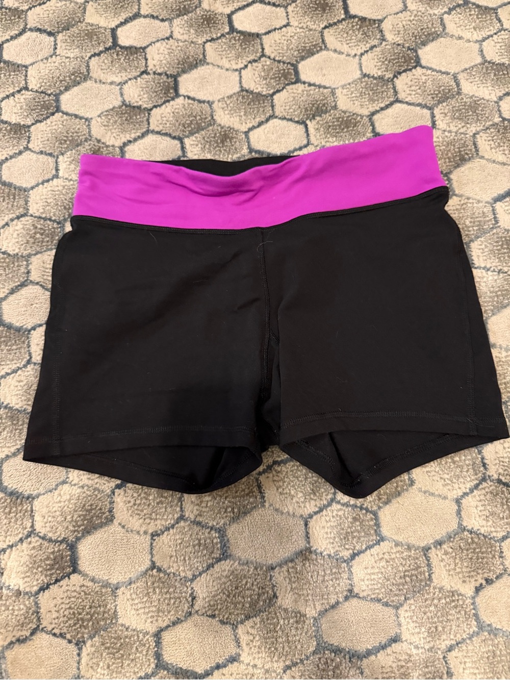 Women’s Black Active Shorts with Magenta Waistband